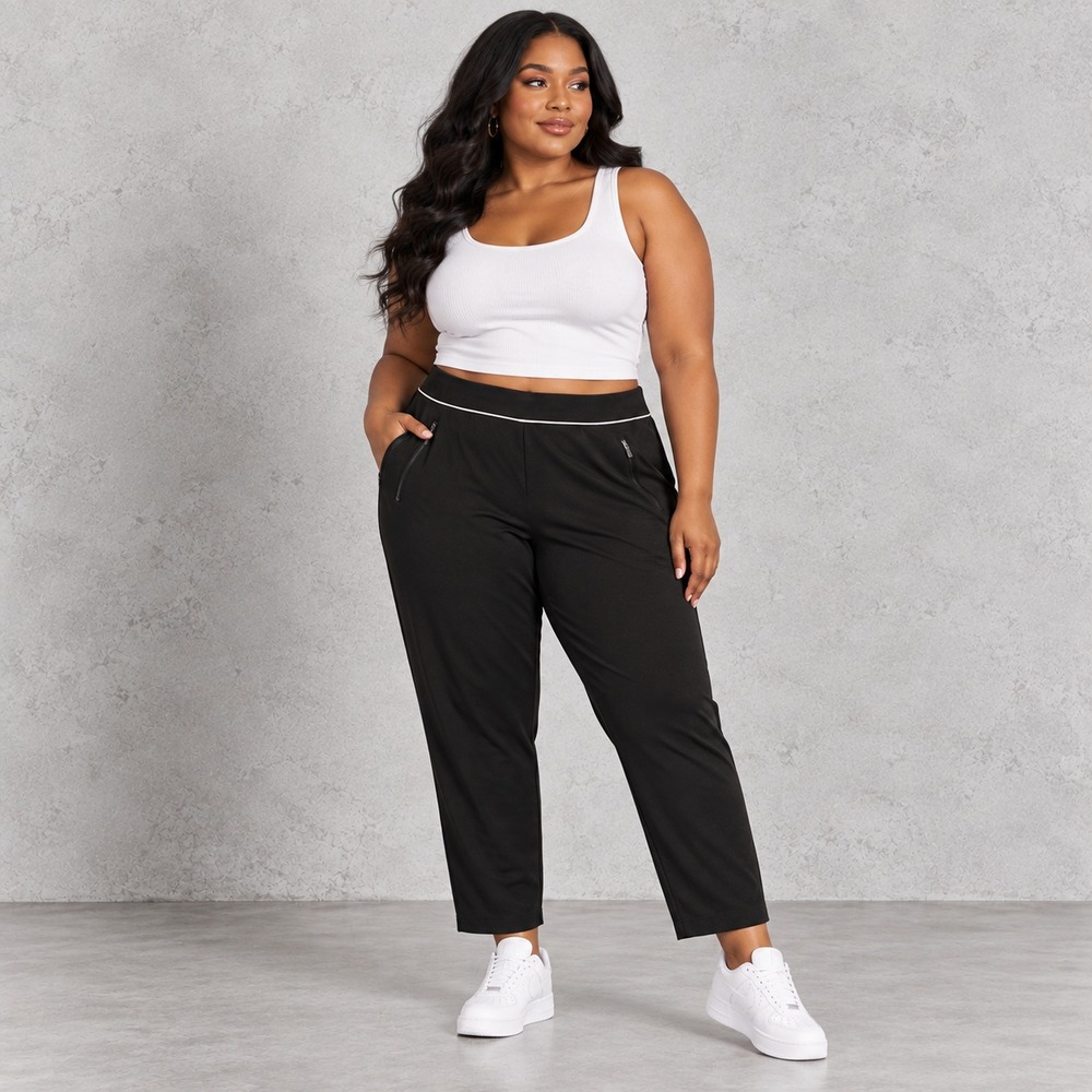 Lauren Ralph Lauren Women's Track/Lounge Pants Sporty Black Size XL